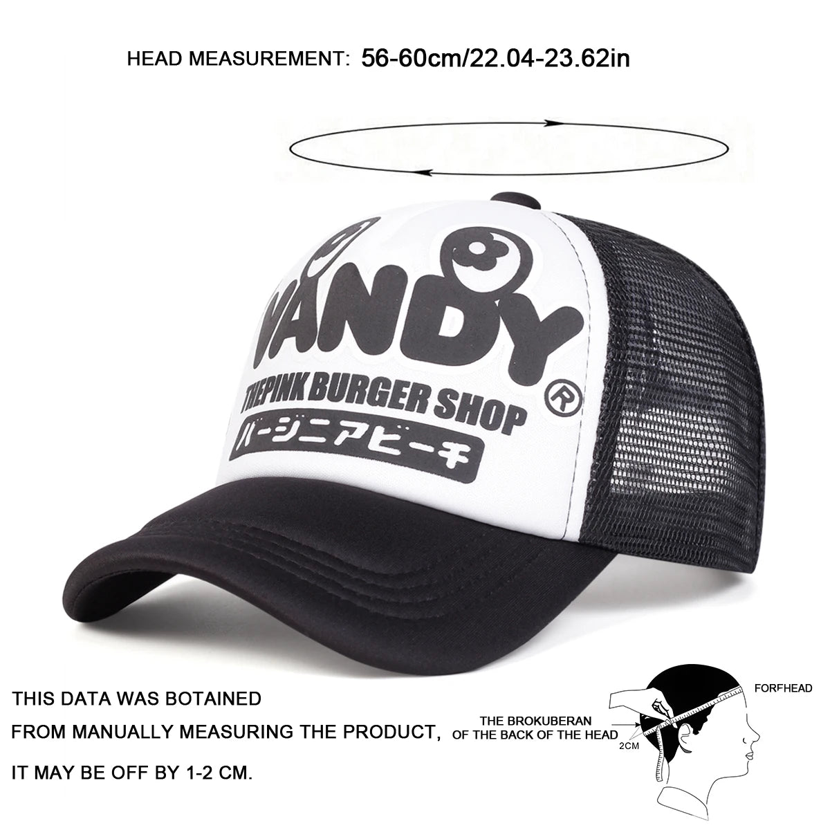 Unisex VANDY betűs nyomtatású baseball sapkák Tavaszi-nyári szabadtéri állítható szabadidős sapkák „Dad Hat” napvédő sapka sport sapka