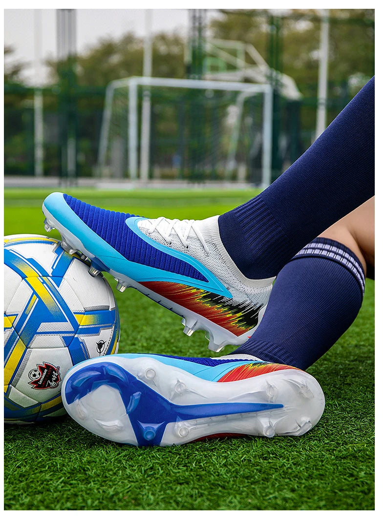 New Men Football Boots Shoes Match Training Soccer Shoes Non-Slip Cleats Long Spikes FG Ultralight Outdoor Sneaker Drop Shipping