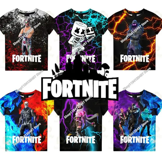 Battle Royale 3D Fortnite T-shirt Tees Men and Women Boys Girls Victory Cartoon Tops Teen Clothes Kids Hero Game Tees Tops