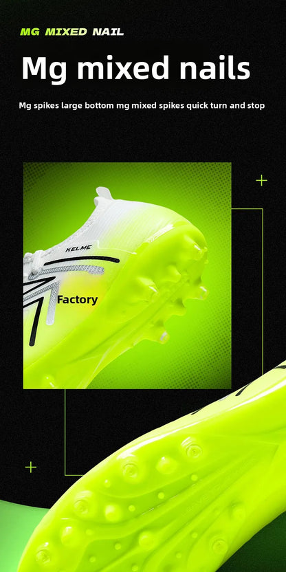 Kelme Men's Mg Soccer Cleats Indoor Short Studs Professional Match Football Boots Slip-resistant Training Turf Shoes