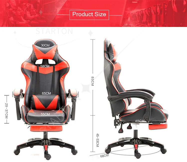 PC Gamer Gaming Chair PU Leather Office Adult Ergonomic RGB Racing Computer Gamer Racing Gamer Chair  for Sale