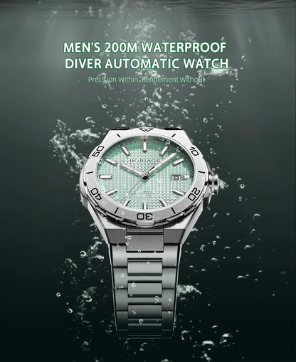 BORIAGE Fully automatic mechanical men's watch BGW9 luminous watch MIYOTA9015 movement 316 stainless steel 200m Water Resistance