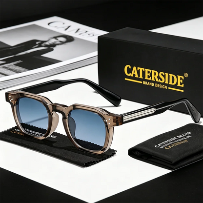 CATERSIDE New Vintage Men's Sunglasses High-Quality Square Sun Glasses Women's Outdoor Travel Beach Summer Fashion Glasses Uv400