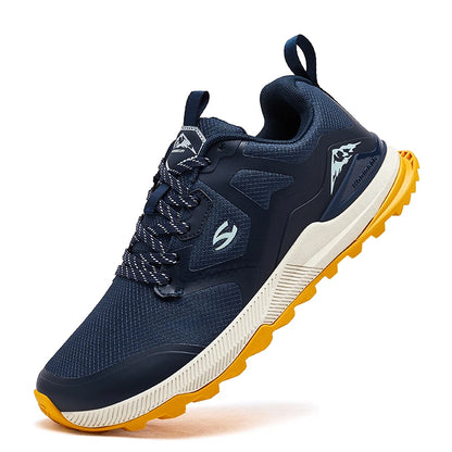 HOBIBEAR Unisex Hiking Sneakers Lace-Up Walking Shoes Outdoor Travel Artificial Leather Sneakers