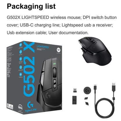 Logitech G502 X LIGHTSPEED Wireless Gaming Mouse with HERO 25K Sensor, LIGHTFORCE Hybrid Switches, 25,600 DPI, 13 Programmable Buttons