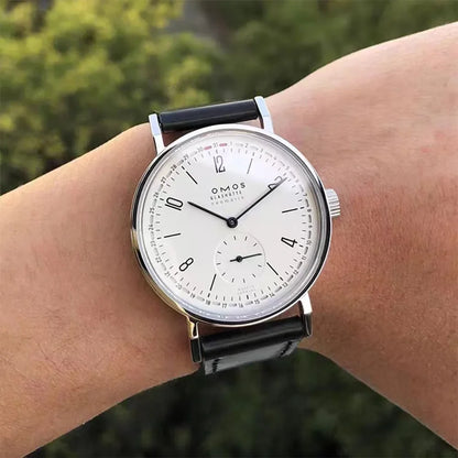 Men's 38mm automatic mechanical watch, compatible with Sea-Gull ST1731 movement, featuring a calendar, water resistance, and a t