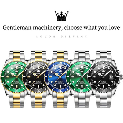 OLEVS Watches Man Fashion Luxury Automatic Mechanical Watch Waterproof Luminous Date Men's Watch Waterproof Luminous Box Gift