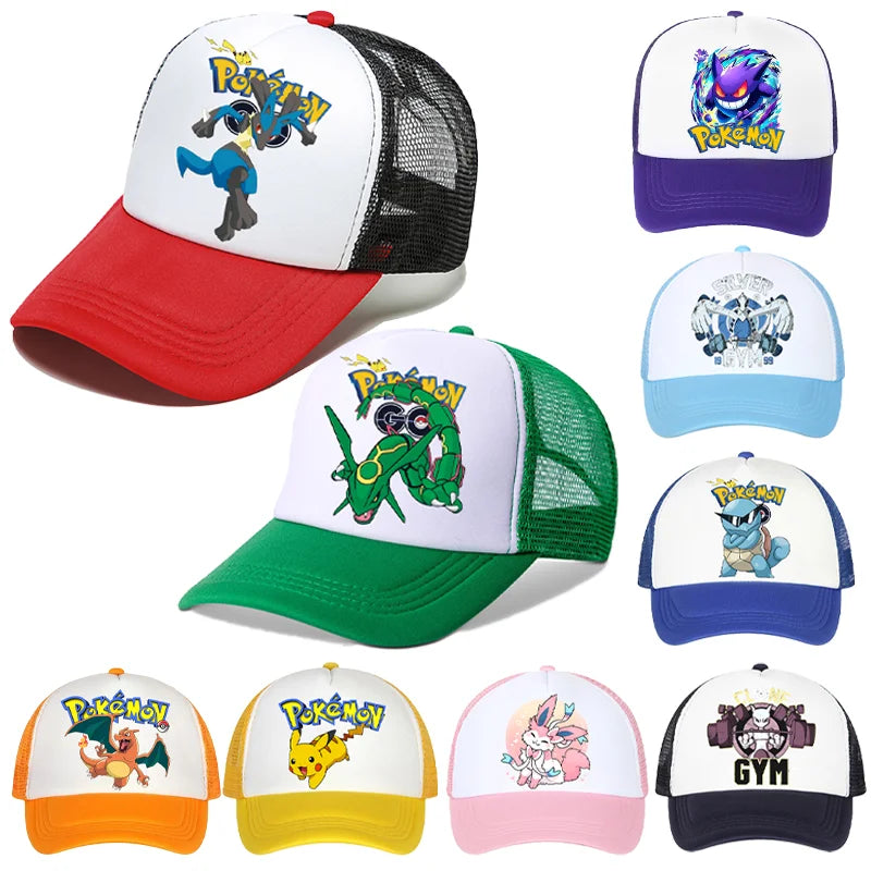 Pokémon baseball sapka Pikachu Charizard Gengar anime csúcsos sapka gyerek felnőtt nyári szabadtéri sport sapkák fiú alkalmi divat sapka ajándék
