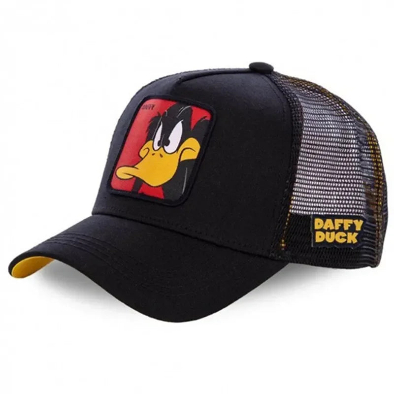 Unisex Anime Cartoon Cap Embroidered Patch Draw Baseball Cap Male Female Trucker Hat Mesh Hats Sun Hat