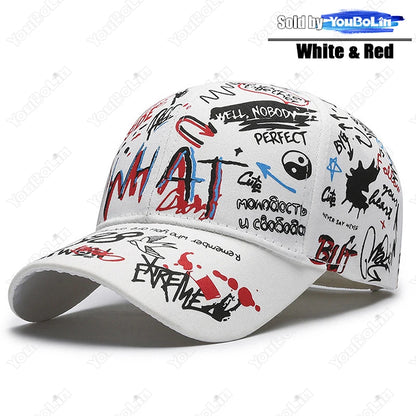 Graffiti Baseball Cap for Men Women – Cotton Adjustable Hat Street Style Snapback
