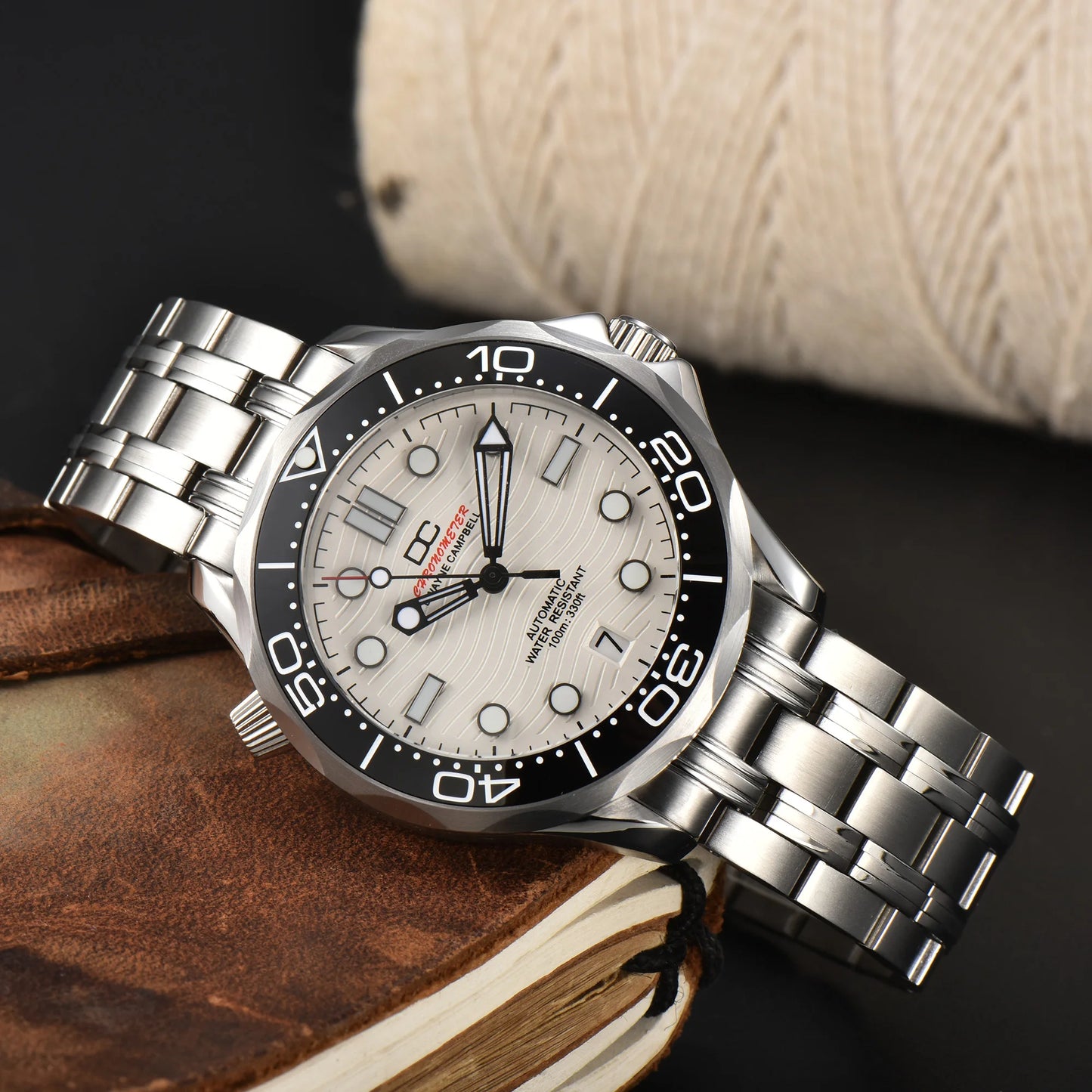 DWAYNE CAMPBELL Top-Luxus-NH35-Automatikuhr für Herren, mechanisch, Keramiklünette, wasserdichte klassische Business-Armbanduhr