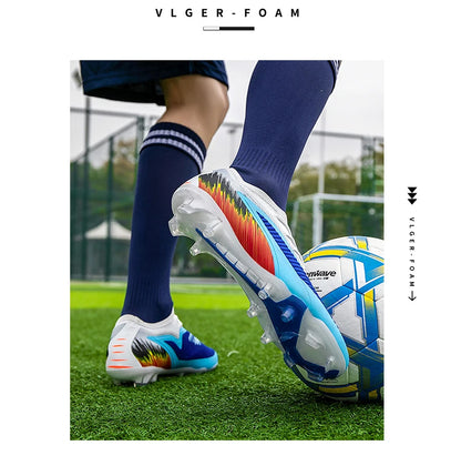 New Men Football Boots Cleats Shoes Soccer Long Spikes FG Ultralight Training Soccer Shoes Non-Slip Outdoor Match Drop Shipping