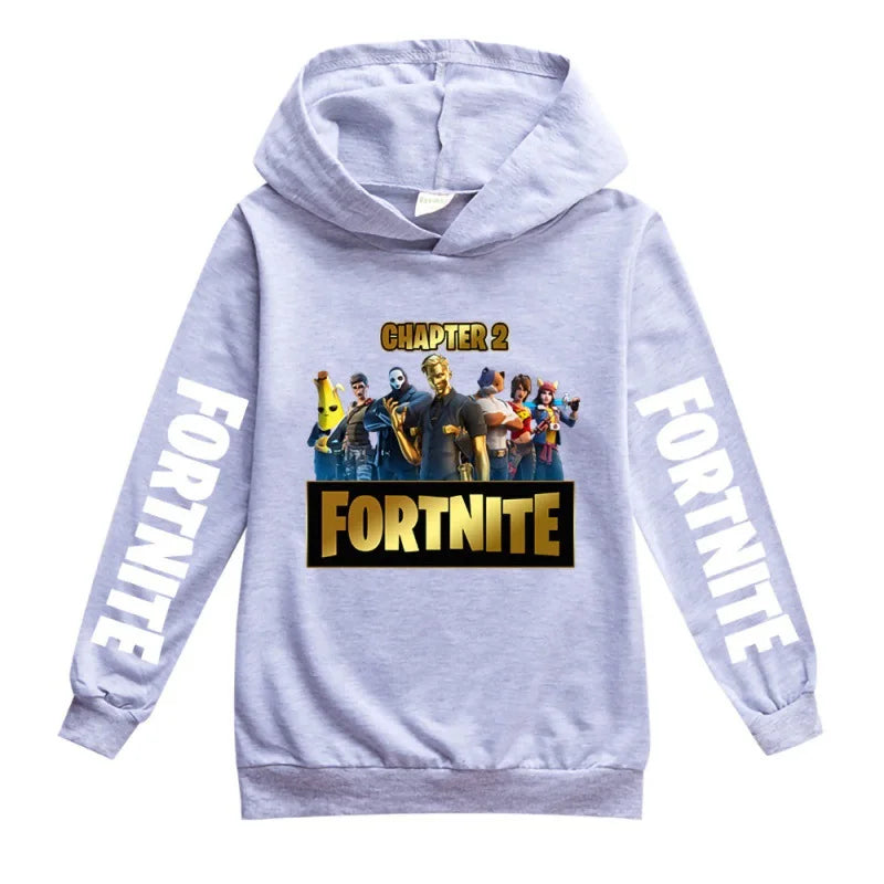 Fortnites Game Hoodies Autumn Hooded Sweatshirt Anime Thin Tracksuit Long Sleeve Pullover Tops Sportswear Halloween Costume Gift