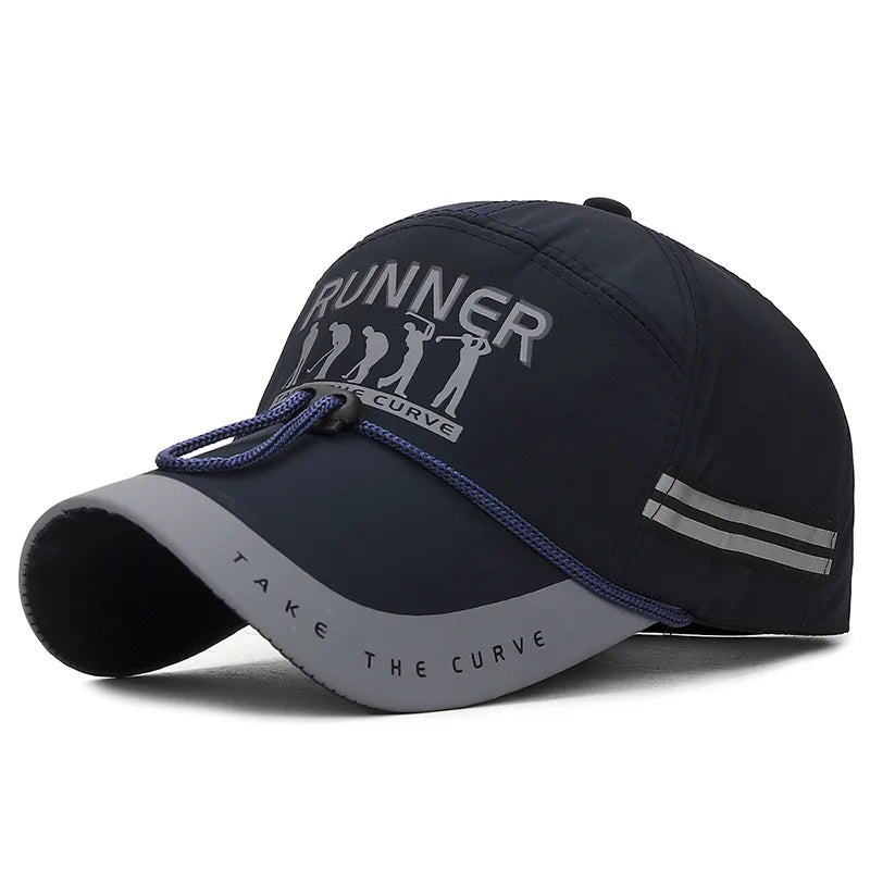 Men's Peaked Cap Adjustable Breathable Sports Cap Long Brim Sunscreen Baseball Cap For Men Fashion Boy Snapback Hat Caps