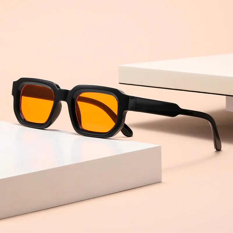 6PCS/Set Women Vintage Rectangle Frame Sunglasses Fashion Retro Sun Glasses Luxury Brand Design Glasses Eyewear Men Goggle