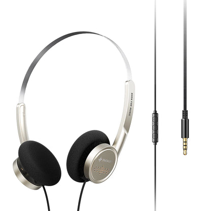 FiiO Wind 3.5mm Wired On-Ear Headphones with Microphone, HiFi Sound 40mm Dynamic Driver Gaming & Recording Headphones