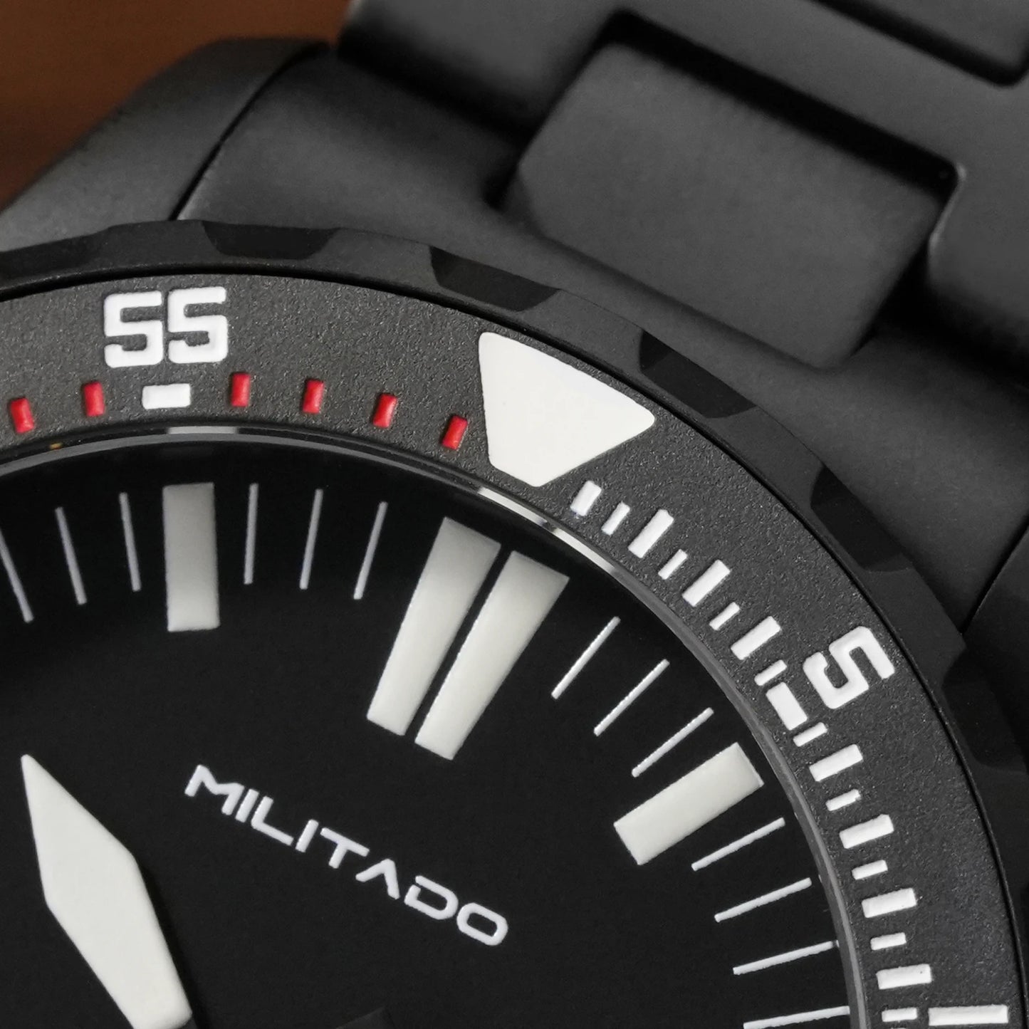 Militado Ml16 PVD Black Quartz Wrist Watches VH31/Ronda 515 39Mm Retro Watch Sapphire Luminous BGW9 200M Waterproof Dive Watch