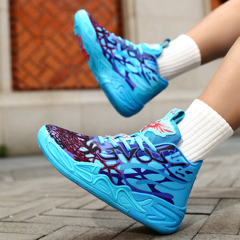 Basketball Shoes for Men Soft Lightweight Training Field Anti Slip Shock-Absorbing Breathable Cofmortable High-top Sneaker Man