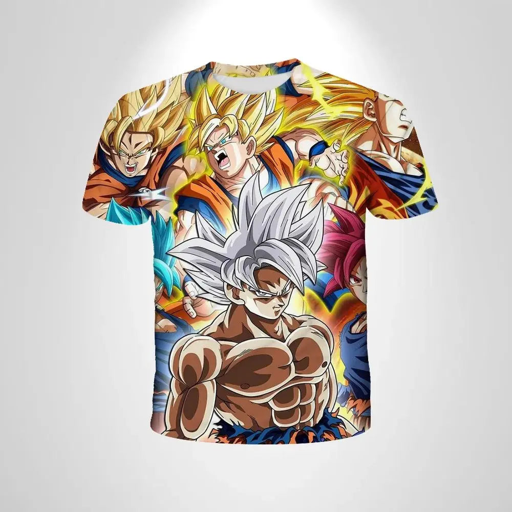 2026 New Dragon Ball 3D Printed T-shirt for Children's Clothing, Adult Summer Short Sleeved Anime T-shirt,casual and Fashionable