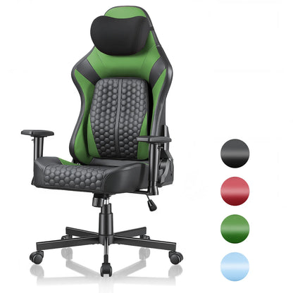 Devoko Gaming Chair Ergonomic Office Chair with Adjustable Lumbar Support, Thick Cushion, Wide Seat, Reclining Swivel Desk Chair for Gaming & Work