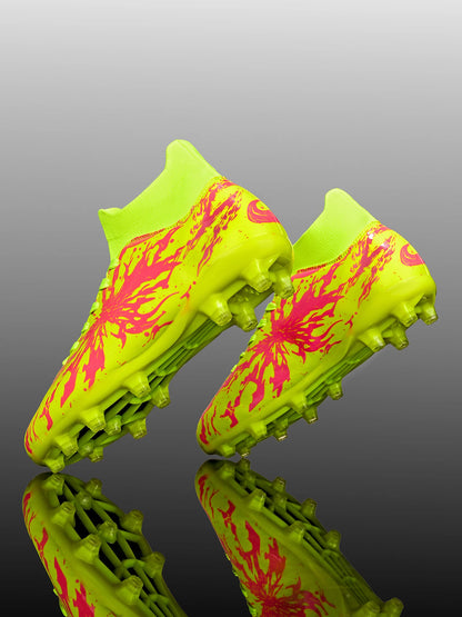 Chaussures de football AG FG pour hommes, tige en PU souple, structure de crampons renforcée, pour adultes, pour les matchs et entraînements de football en plein air sur pelouse.
