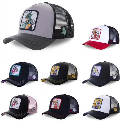 Saint Seiya pamut anime rajzfilm snapback pamut baseball sapka férfiak nők hiphop apa hálós teherautós sapka dropshipping