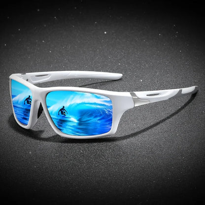 New Polarized Sports Sunglasses for Men, High-Quality TAC Lens Frame, Full Rim, UV Protection, Alloy Decorative, for Climbing