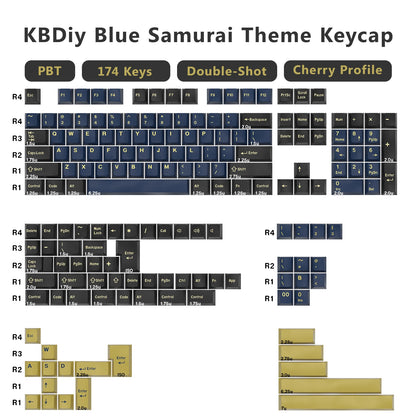 KBDiy 174 Teclas/Conjunto PBT GMK Apollo Keycap Double Shot Minimalista ISO Perfil Cherry para Teclado Mecânico Gaming Keycaps para MX