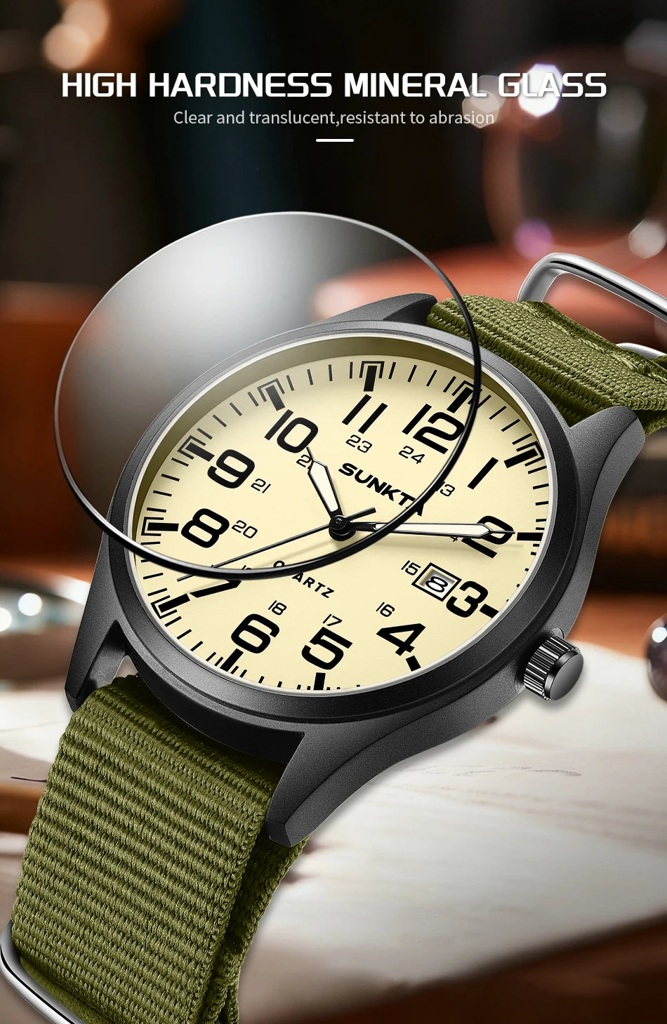 2026 SUNKTA Top Luxury Mens Watch Fashion Casual Quartz Wristwatches Luminous 30M Waterproof Nylon LIGE Watches Men Gifts Reloj