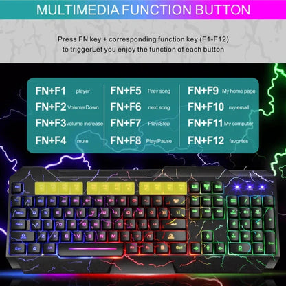Conjunto de Teclado e Rato Gaming com Fios para Computador de Secretária, Sensação Mecânica e Retroiluminação LED