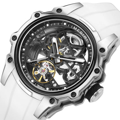 MEGIR Fashion Men's Full Automatic Watches Hollow Out Luminous Sports Mechanical Watch Waterproof Wristwatches Reloj Hombre 2243