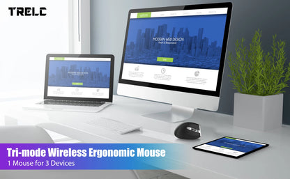Lefon F26C Vertical Wireless Ergonomic Mouse with OLED Screen, Bluetooth Rechargeable RGB Mouse, 3200 DPI Optical Gaming Mouse for PC & Laptop