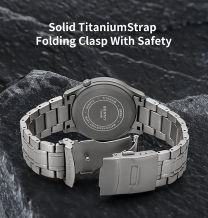 BERNY Titanium Watch For Men AR Coating Sapphire Fashion Wristwatch Luminous VH31 Ultra-thin Quartz Watch Waterproof 5ATM Watch