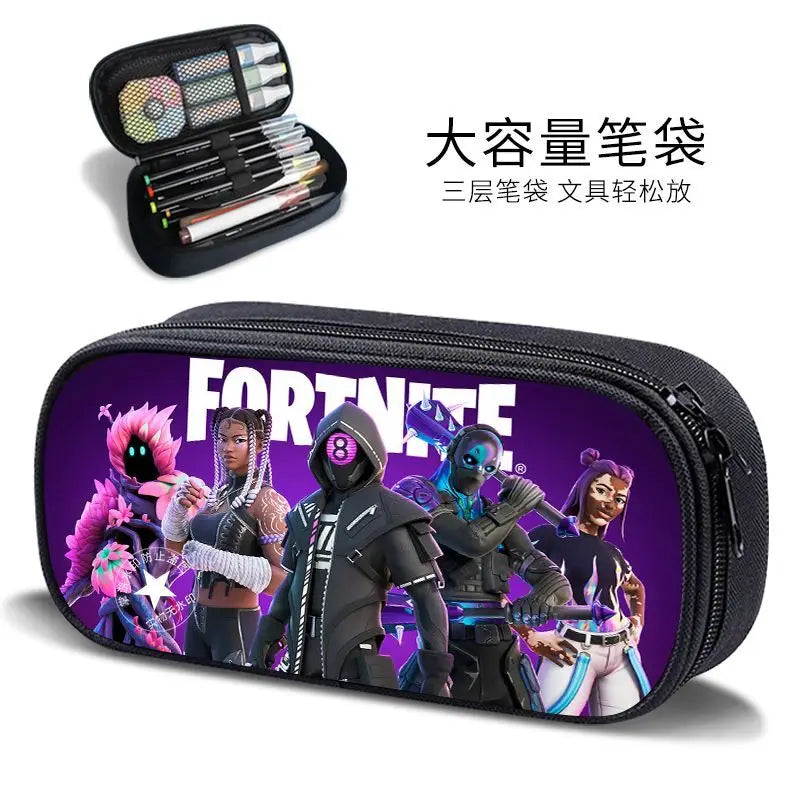 Fortnite new style elementary school student personalized pencil case game peripheral cartoon large capacity stationery bag gift