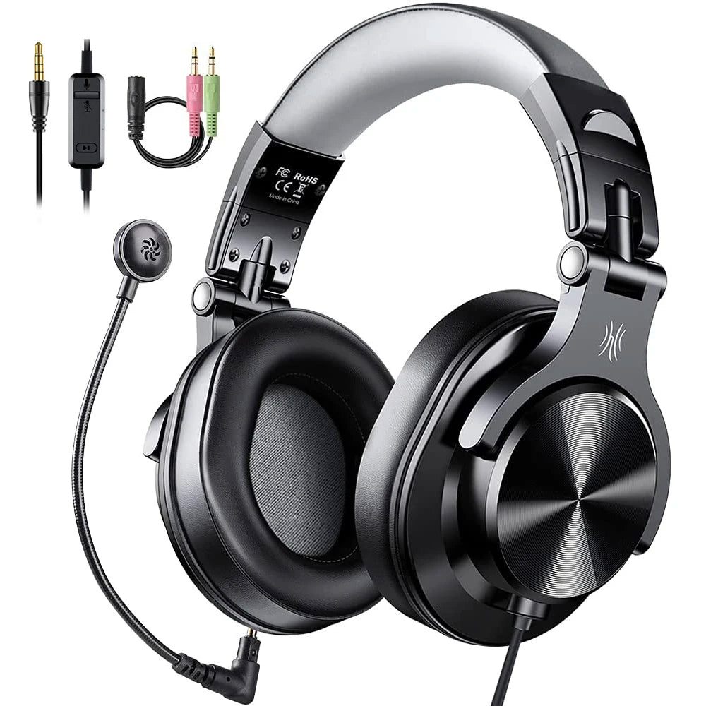 Oneodio – casque gaming de jeu filaire 3.5mm sur l'oreille avec Microphone détachable pour PC, ordinateur, PS4, Xbox ecouteurs avec fil gamer