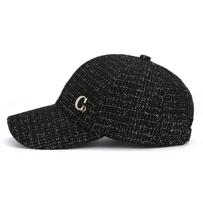 Fekete, fém M betűs baseball sapka – elegáns férfi sapka, könnyű, állítható napszemüveg nőknek