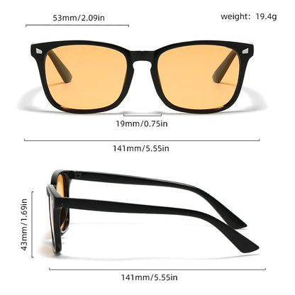 Men's Unique Style Square Glasses with Red Lenses and Anti Blue Light Function Very Suitable