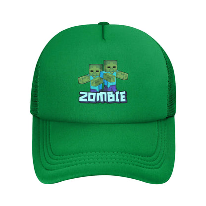 Czapki typu „trucker” dla dorosłych z motywem zombie, wrogich mobów, czapki baseballowe z siateczką, czapki poliestrowe, czapki przeciwsłoneczne, czapki golfowe z regulacją, czapki letnie