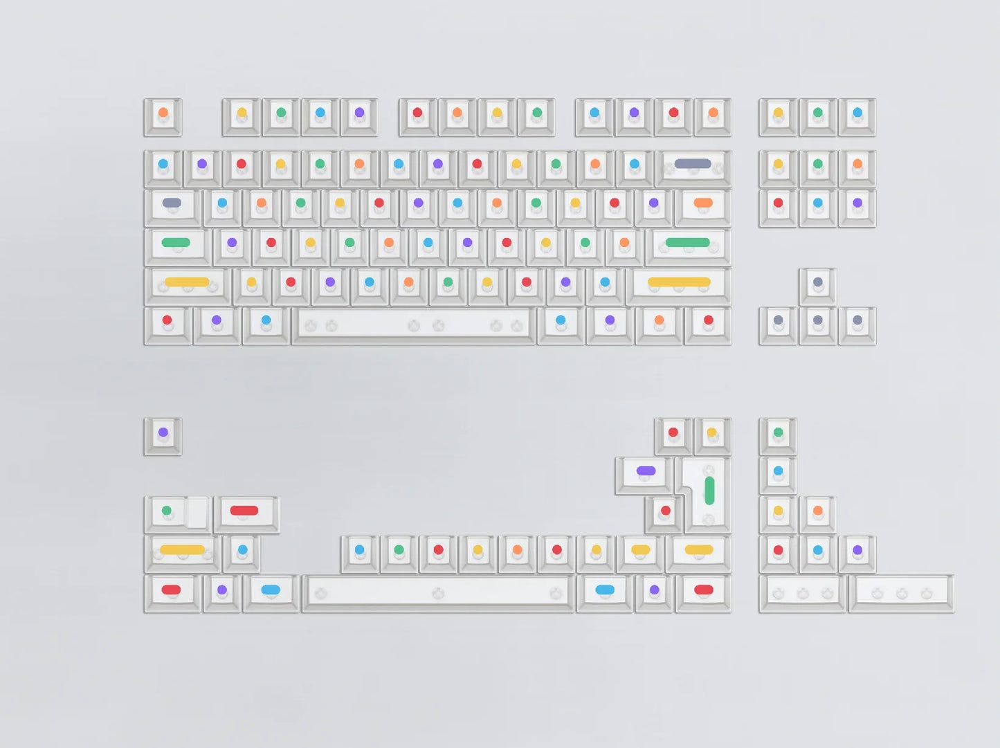 Aifei GMK Dots Keycaps 122 Keys Fog Translucent ABS Double Shot Cherry Black White for Mechanical Keyboard Mad 60he 68he Game PC