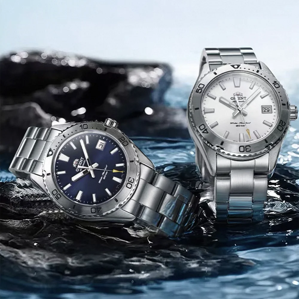 Original Orient Automatic Mechanical Watch 200M Water Resistant Unidirectional Bezel Black Dial Men's Sport Diver Watch
