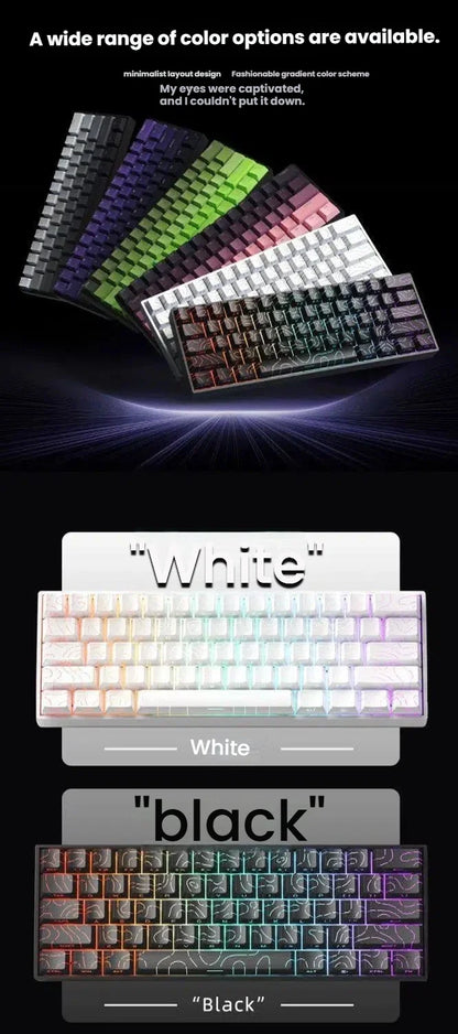 Teclado mecânico portátil com fio K61, Phantom RGB colorido, resposta de nível gaming, design ergonómico, adequado para gaming e escritório