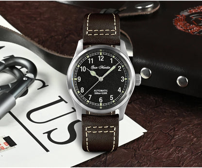 San Martin Simple Men Watch 37mm Pilot Miyota 8215 Classic Military Explore Automatic Mechanical Watches Waterproof 100m