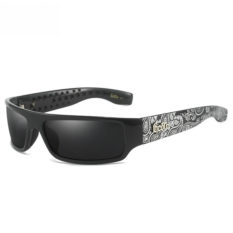 Polarized Chicano Sunglasses, Square Frame Design, UV400 Lens, Hip Hop Streetwear, Retro West Coast Accessory