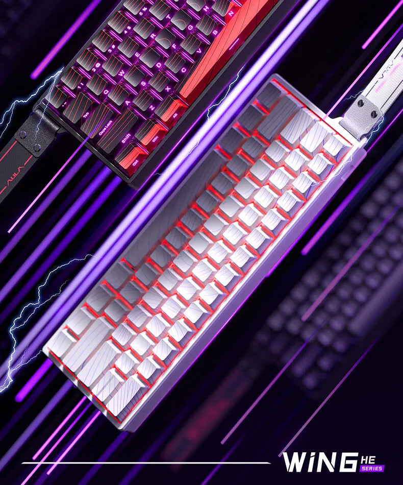 Teclado Mecânico Personalizado AULA WIN60 HE com Ligação com Fio, Eixo Magnético RT para E-sports, Taxa de Polling 8K