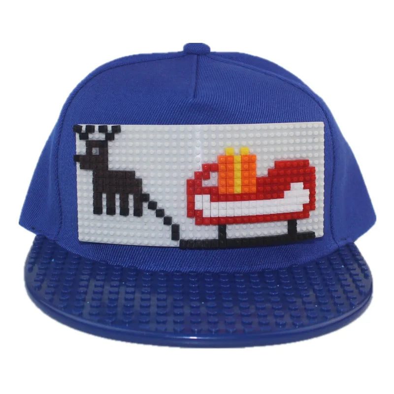 Șepci de baseball cu imprimeu cartoon patchwork, blocuri DIY, șepci snapback, șepci hip-hop pentru bărbați și femei, șepci detașabile cu pixeli, șepci „dad hats”, pentru copii și adulți
