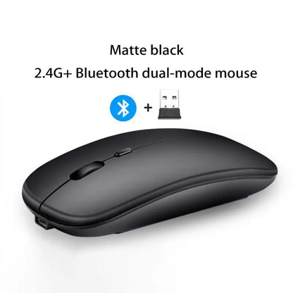 Rechargeable Wireless Mouse Bluetooth 2.4GHz Dual Mode, Silent Ergonomic Wireless Mouse with Adjustable DPI, USB Rechargeable Mouse for PC, Laptop, Mac & Tablet