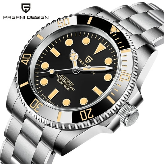 PAGANI DESIGN PD-1694 Men's 40MM Automatic Mechanical Watch Japan NH35 Movt Sapphire Glass Stainless Steel Waterproof Wristwatch