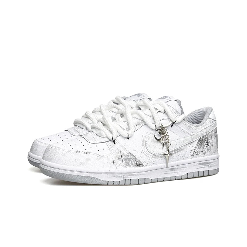 Sneakers personalizzate Nike Dunk Low "Wao" Edizione speciale con sacchetto regalo, stile High Street, decostruite, dipinte a mano con sfumature orientali, da uomo