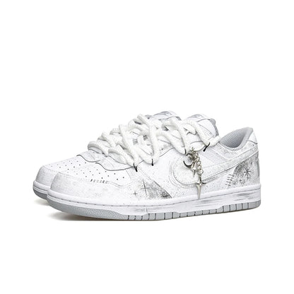 Sneakers personalizzate Nike Dunk Low "Wao" Edizione speciale con sacchetto regalo, stile High Street, decostruite, dipinte a mano con sfumature orientali, da uomo