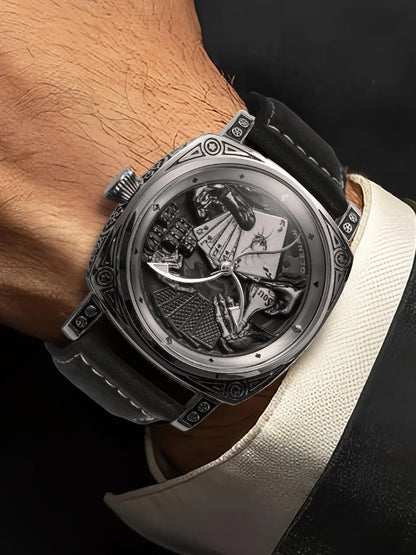 Glenaw Poker Series Top Brand Luxury Fashion Personalized Fully Automatic Mechanical Gold Watch Men's Waterproof Watch